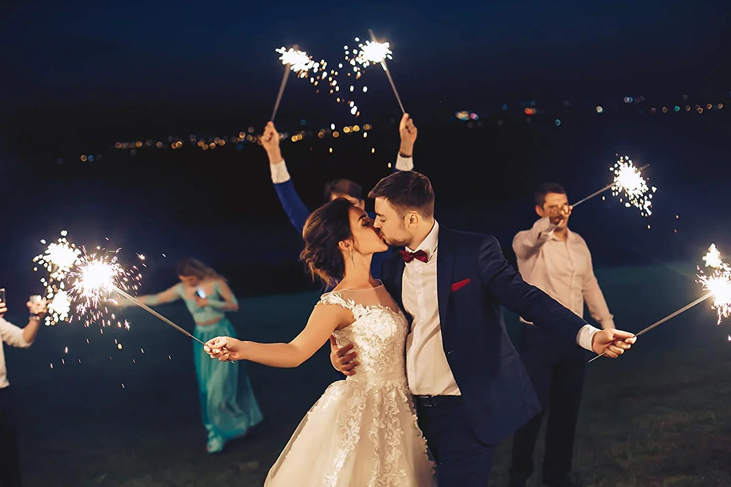 200 CANDELINE MAGICHE 26 CM SCINTILLE LUMINOSE SCINTILLANTI PER MATRIMONIO COMPLEANNO CAPODANNO