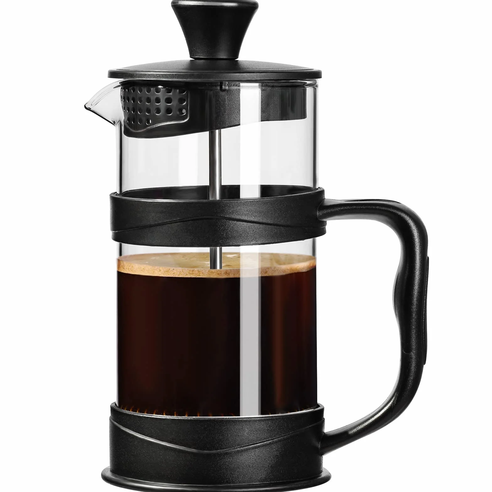 ParaCity French Press, Piccola Realizzata Con Filtro in Acciaio Inossidabile e Vetro Borosilicato, Cold Brew da 350 ml, Adatta per la Casa o in Viaggio