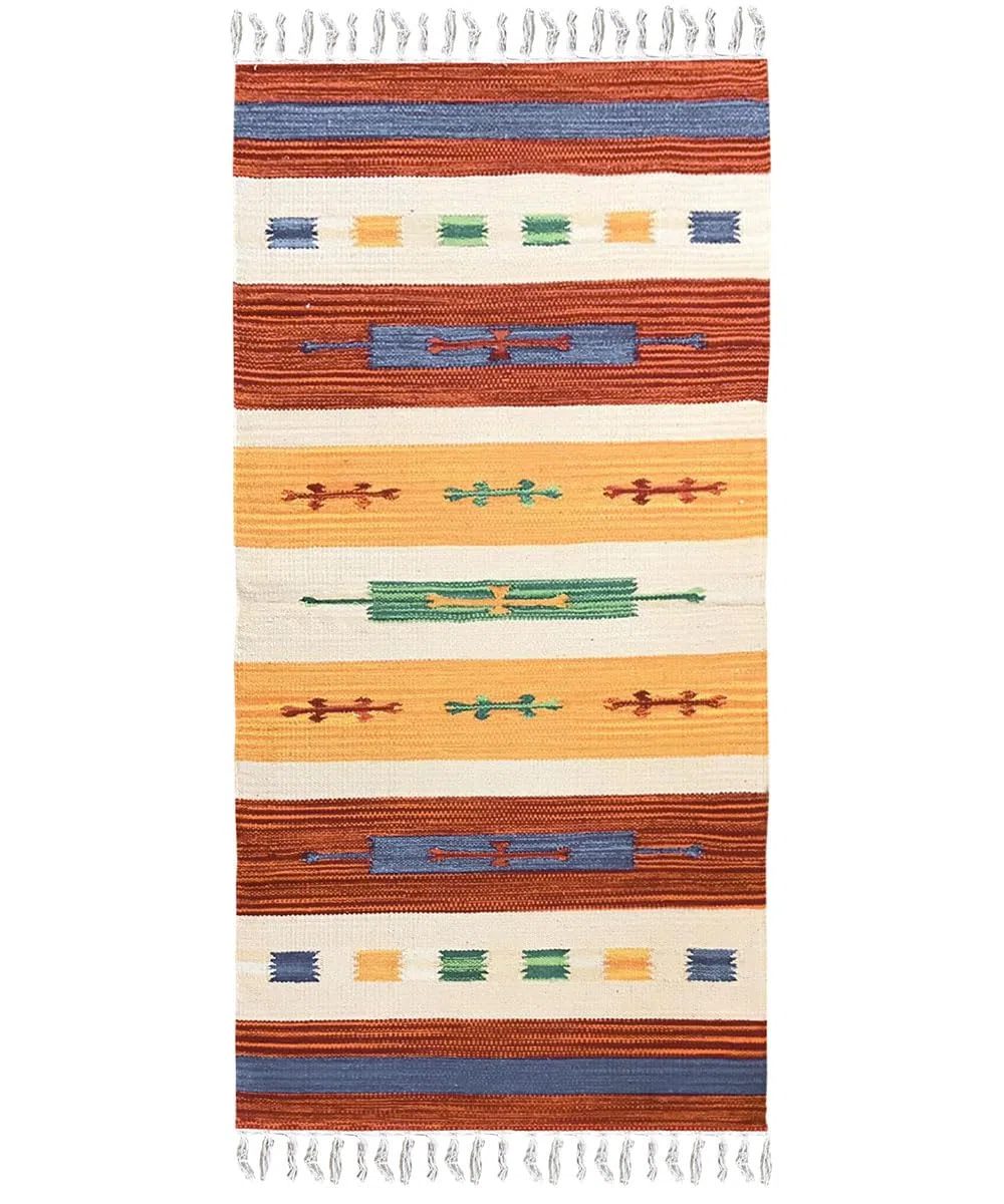 Tappeto kilim multiuso 100% cotone lavabile KELIM 04 cm.60x240 stuoia cucina passatoia corsia corridoio