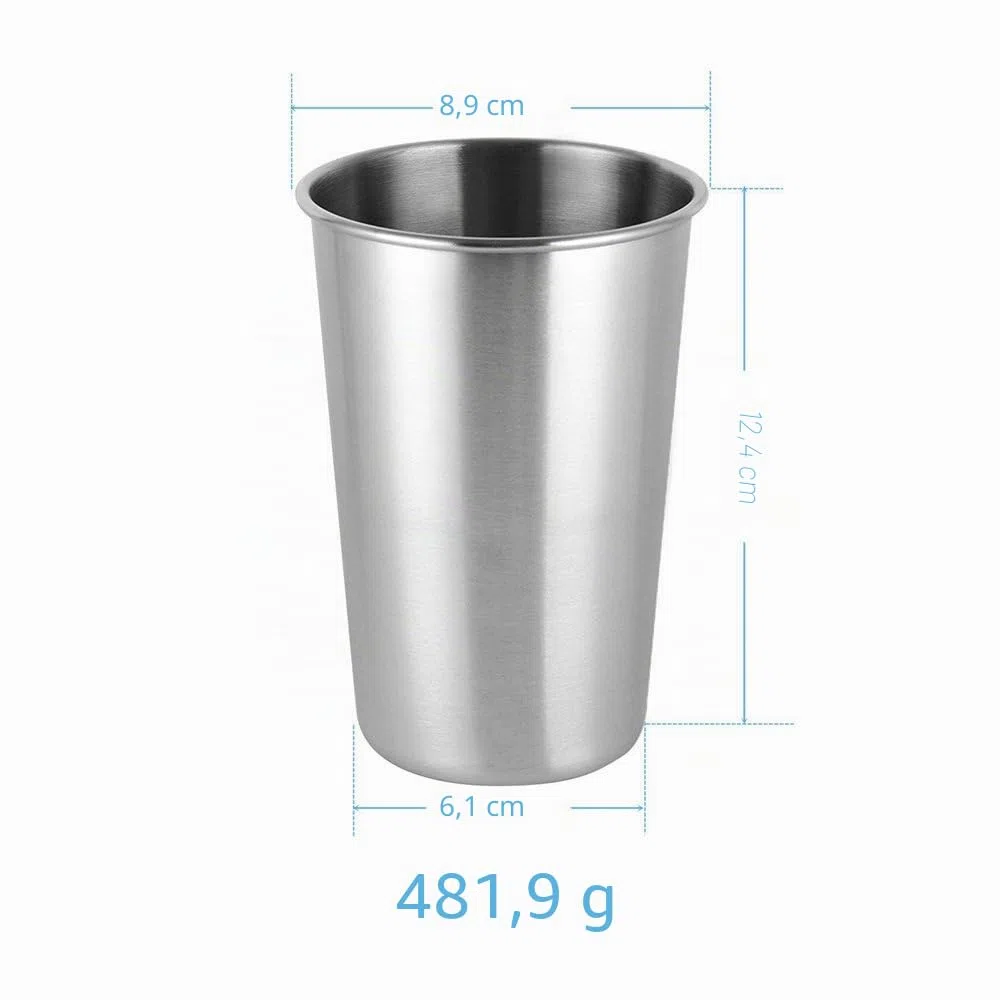 Tazza in Acciaio Inox - Tazze in Metallo Riutilizzabile - Bicchieri Impilabili - Campeggio, Escursionismo, attività all'aperto, Ppartito - Bambini Piccoli Bambini Applicabili - Senza BPA