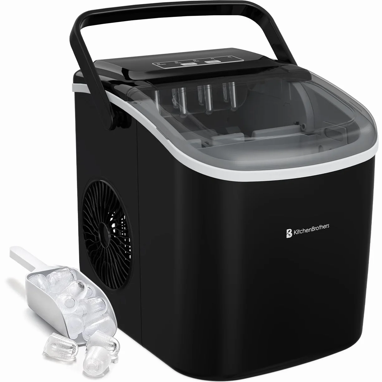 KitchenBrothers Macchina per il ghiaccio professionale – Macchina per il ghiaccio tritata – Macchine per il ghiaccio – Macchina per il ghiaccio – Portatile con manico – con paletta per ghiaccio – 1,2