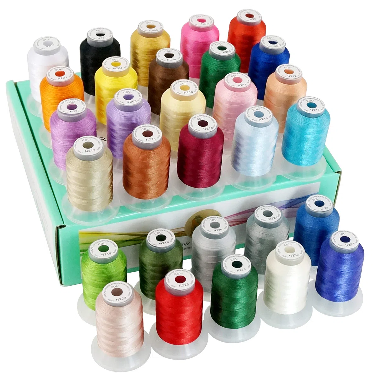 New brothread 30 Nuovi Janome Colori Poliestere Filo di Ricamo Macchina 500M - Assortimento 1