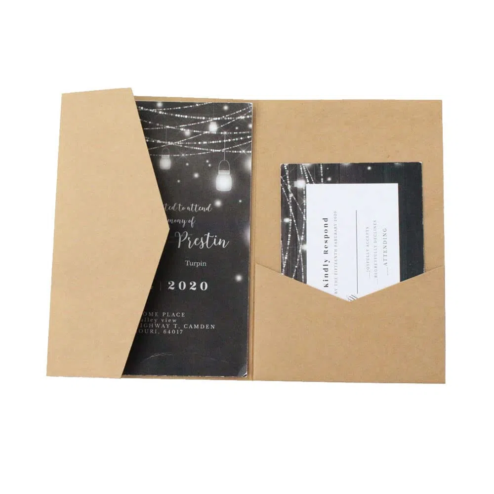 Partecipazione di nozze retrò, 250 g/m², carta artigianale, 25 pezzi per lotto.