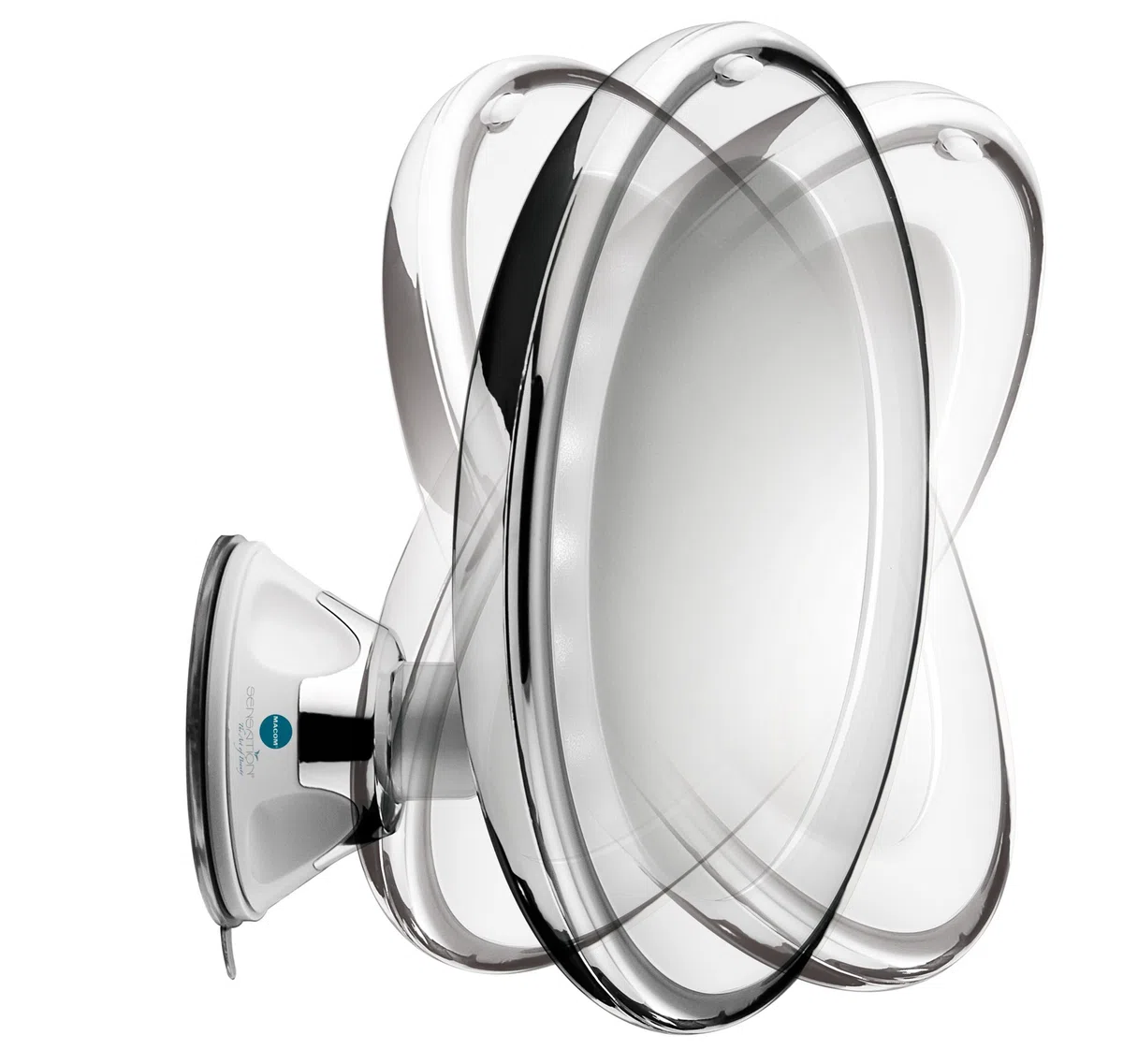 MACOM Sensation 224 SwinGo Specchio con ventosa cosmetico Ingranditore 10X con Luci led ottimo per trucco e make up.
