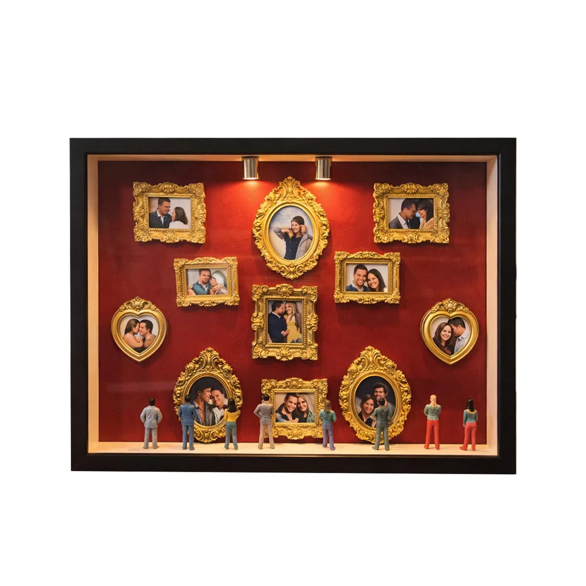 Generico Cornici Mini Museo, Scatola Fai Da Te con Silhouette Mini Museo, Cornice Portafoto con Luce, Kit per Cornici da Esposizione Foto, Cornice in Miniatura, Festeggia I Tuoi Ricordi con Stile
