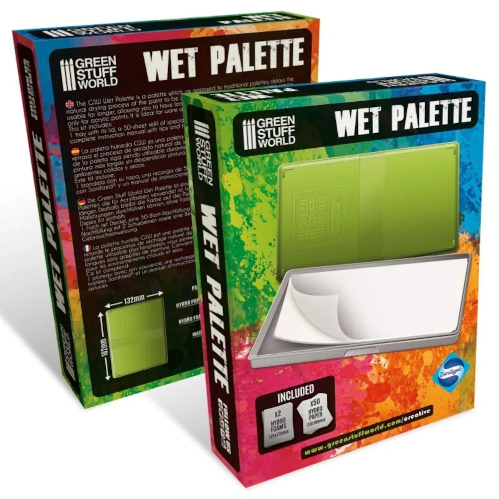 Green Stuff World Wet Palette- Wet Palette XL Antibatterica per dipingere figure in miniatura con colori acrilici