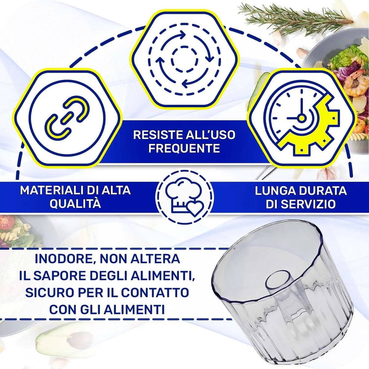 MONTERAL Ciotola del Tritatutto Elettrico con Codice Originale MS-4A11233 SS-1530000408 per Tefal per Moulinex La Moulinette XXL La Moulinette Ultimate
