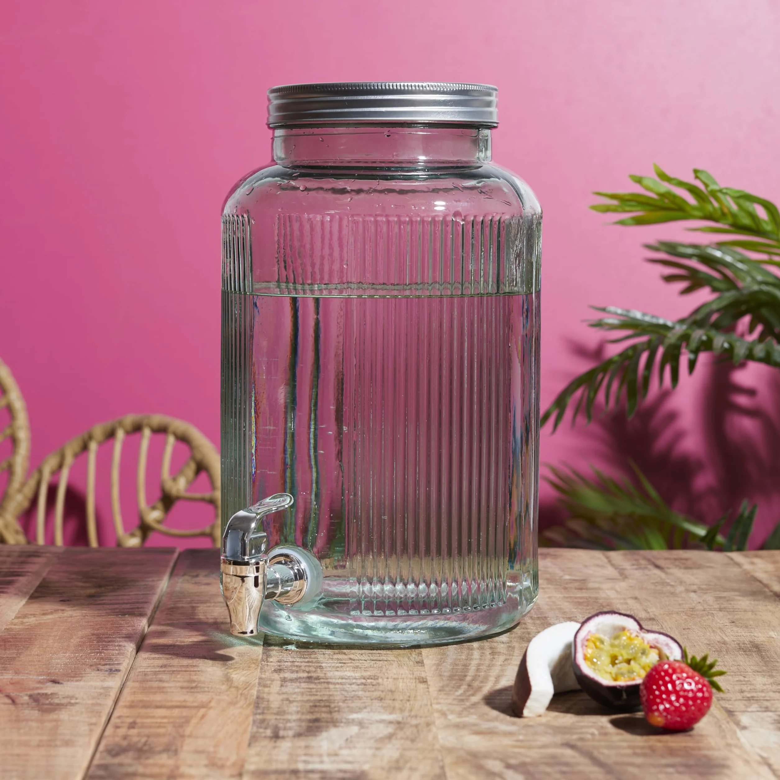 Cook Concept, KA0495, Fontana in Vetro Colorato per Drink e Aperitivi da 5 Litri - Ideale per Cocktail, Birre e Succhi - Design Elegante e Pratico - Verde, 5 Litri