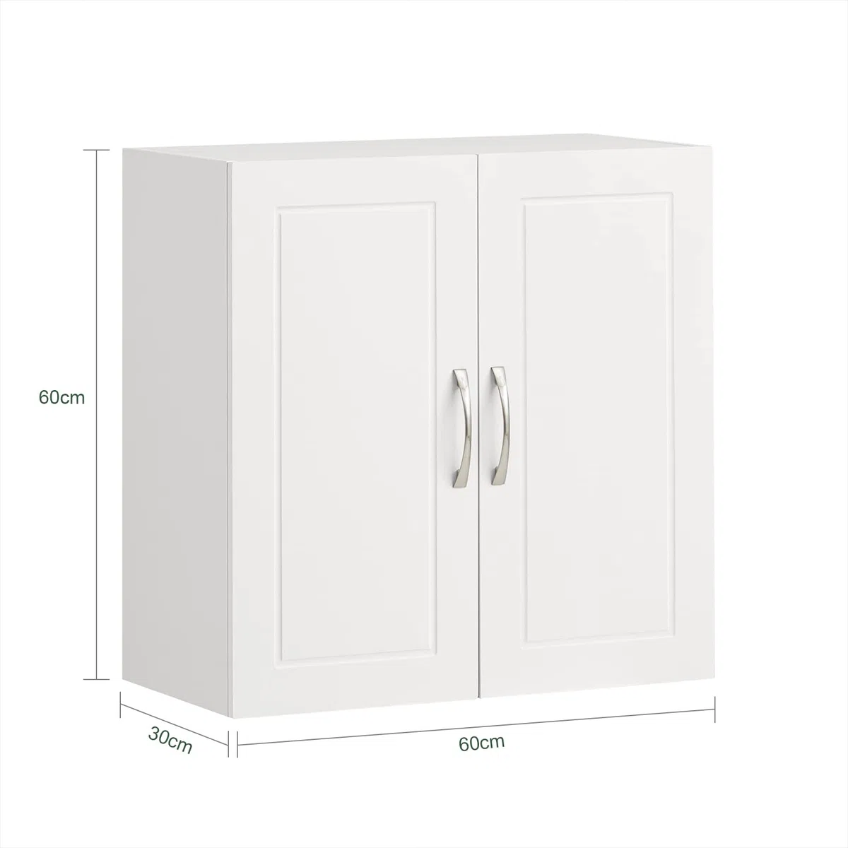 SoBuy Pensile Cucina Sospeso - Mobile Cucina con Ante Bianco Mobile Pensile da Muro Salvaspazio in Legno 60x30x60 cm con Ripiani Regolabili Dispensa Moderna FRG231-W
