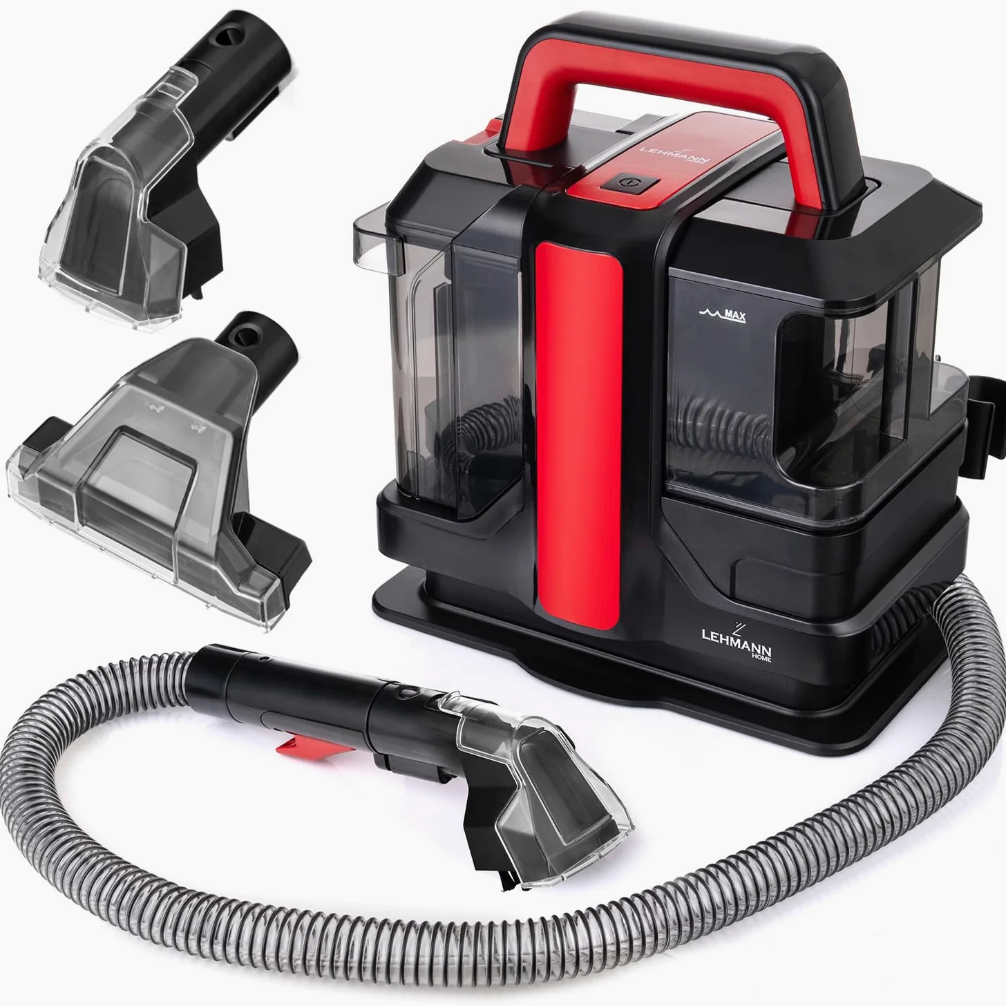 LEHMANN EasyWash Lavatappeti Portatile - Aspirapolvere Lava e Asciuga - Sistema a Doppio Serbatoio - Lava Tappezzeria, Tappeti, Moquette, Materassi e Pulisci Divani - Accessori Inclusi - 750 W