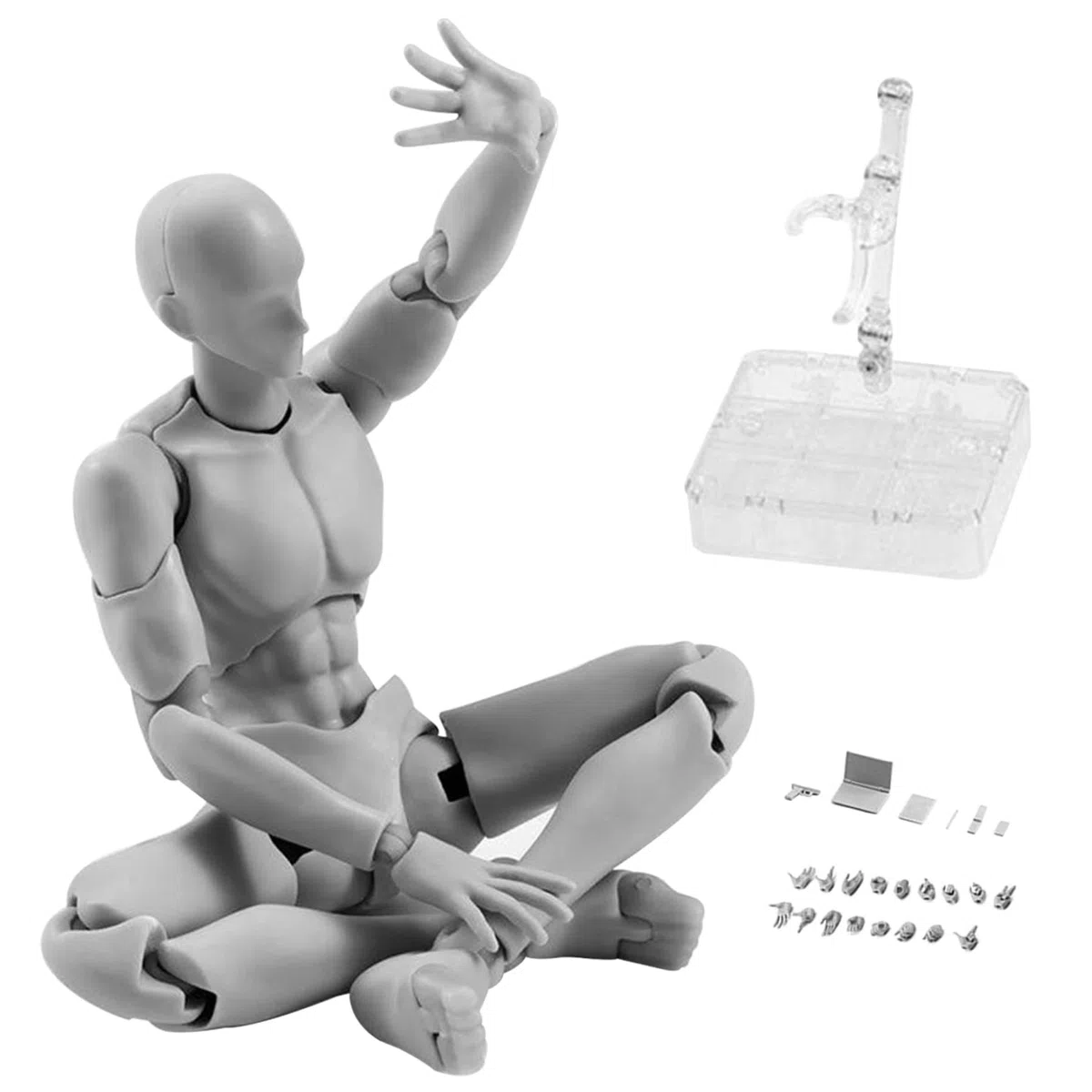Mini Action Figure Gesti mobili Modello leggero in PVC Supporti per bambole Body-Chan Set con supporto piedistallo per schizzi, pittura, disegno maschile, decorazioni natalizie