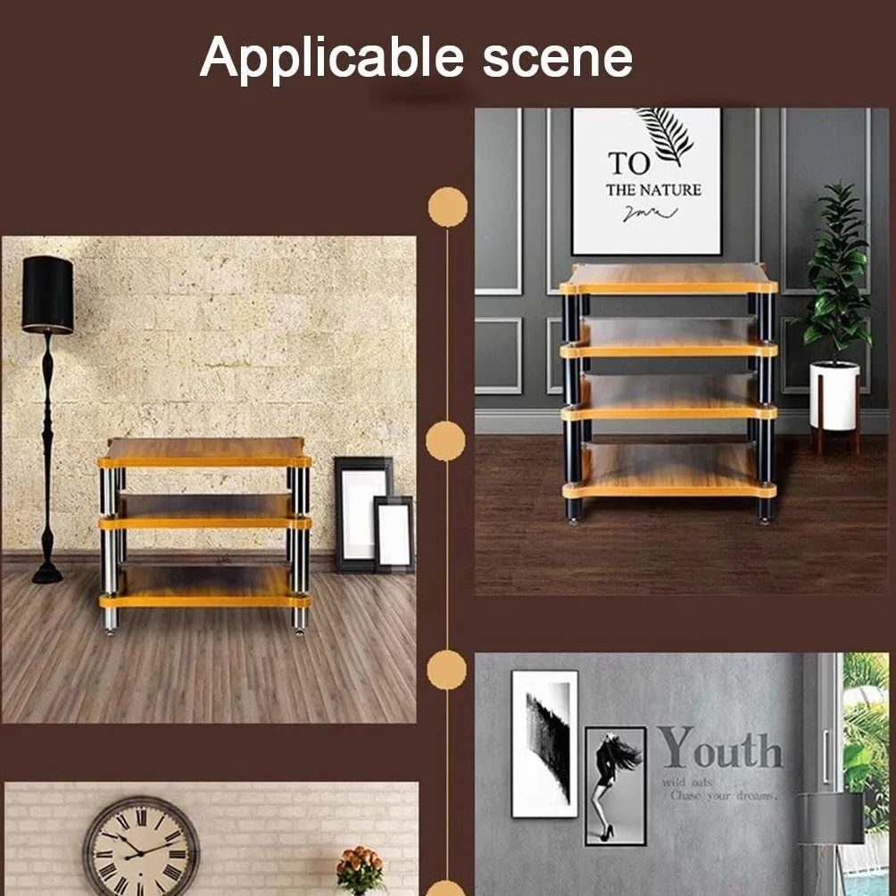 Scaffale HiFi Rack AV Supporto Per Lettori HIFI Stand Mobile Audio HIFI A 1/2/3/4 Strati Armadio Per Dispositivi Di Streaming HiFi Racks Scaffale AV HiFi Componenti Audio Video(Wood color,60*