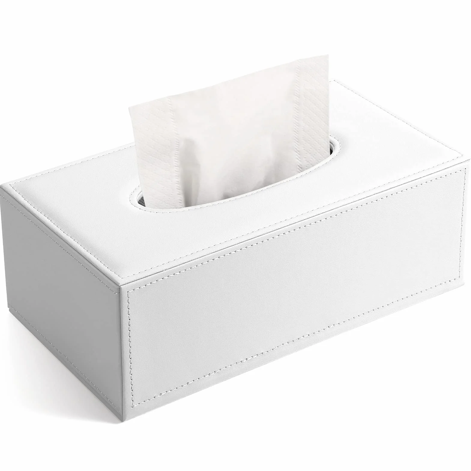GORESE Scatola di tessuto in pelle (bianco latte)