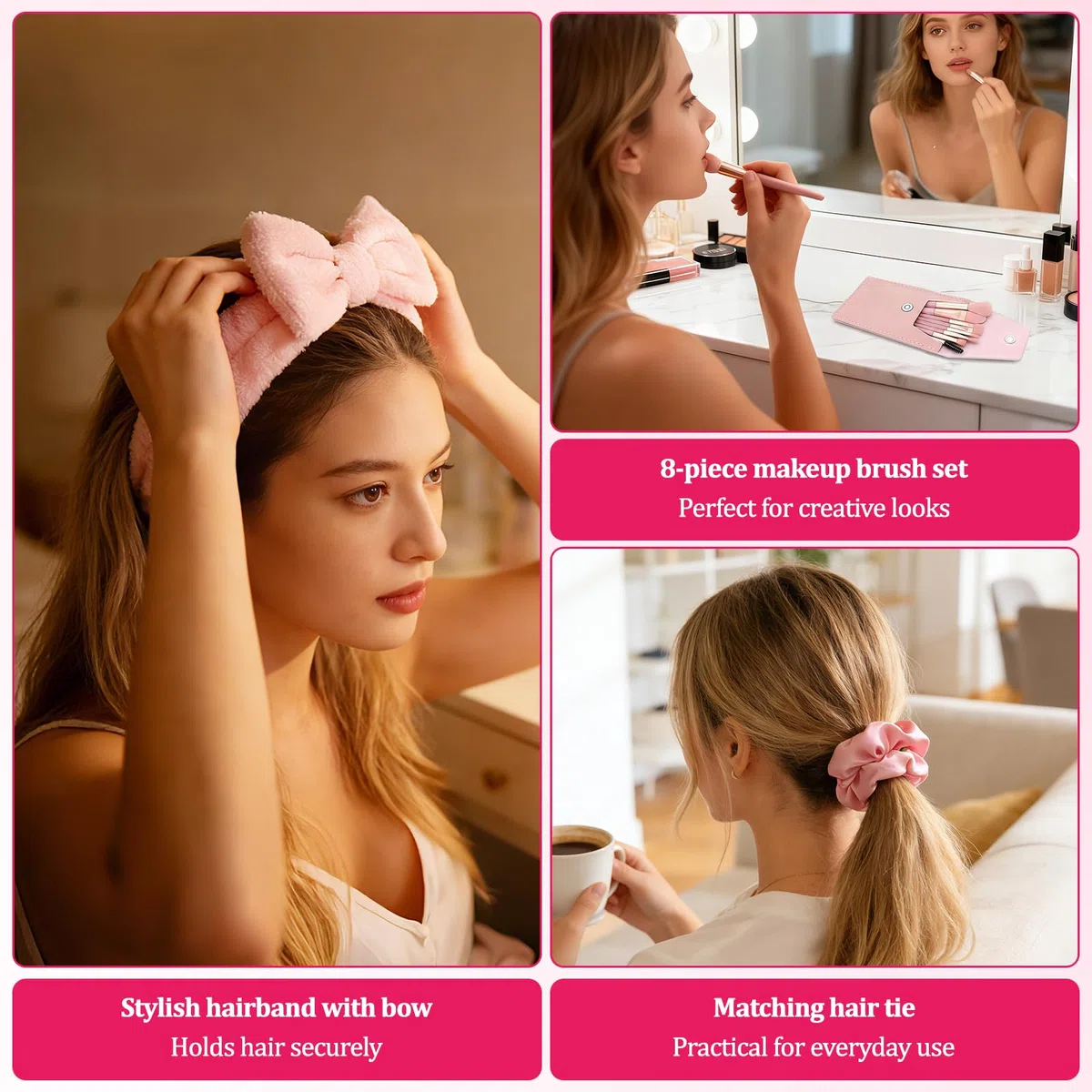 Regali per ragazze adolescenti 9 10 11 12 13 14 15 anni, regali di compleanno e Natale per ragazze e donne, bicchiere con cannuccia, pennello per trucco, borsa per cosmetici, bracciale, calze e fascia