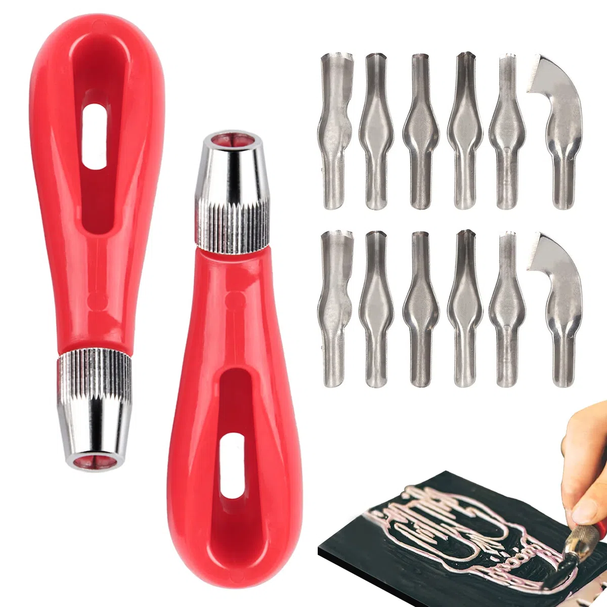 Taglierine per Linoleum, Utensile da taglio per intaglio del linoleum per linoleografia, timbri da stampa, incisione fai da te, mattoncini da costruzione