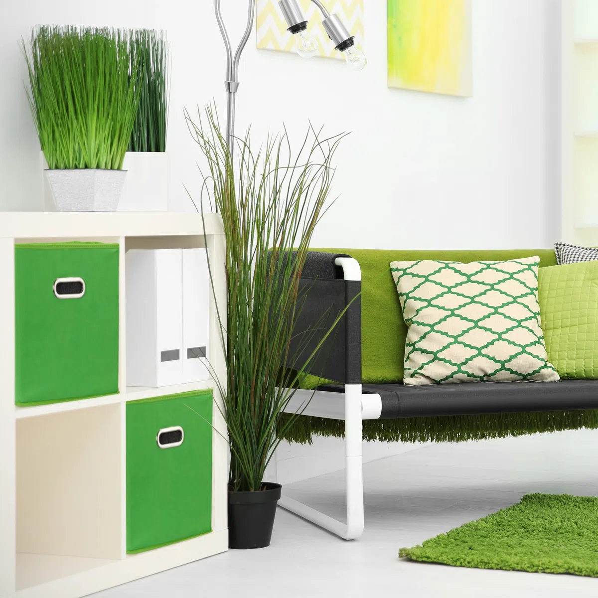 Relaxdays Scatola Portaoggetti, Set 4 Box Cubo da Scaffale HLP 30 x 30 x 30 cm, Portagiochi Pieghevole in Stoffa, Bianco