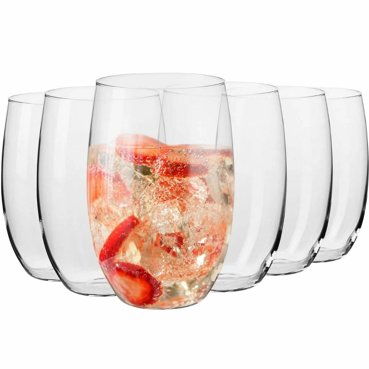 Krosno – Bicchieri da Acqua, Succhi e Cocktail 370 ml – Set da 6 Pezzi – Cristallo Senza Piombo – Collezione Blended – Pareti Sottili, Design Moderno – Ideali per l’Uso Quotidiano