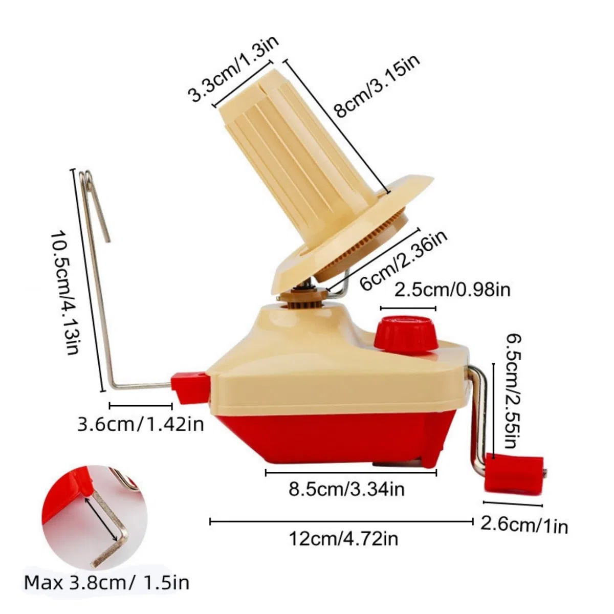 Avvolgitori per palline, filati per maglieria, uncinetto, filato rapido, fibra di lana, spago, lana, avvolgitore, kit di attrezzi fai da te, 1 filato, avvolgitore per palle + 1 pz, forbici (2)