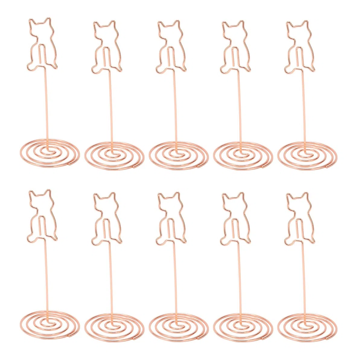 10 Pezzi Porta Menu, Clip Ad Anello Segnaposto da Tavolo Porta Humber Riservato Segni a Forma di Gatto Segnaposto Segnaposto Tavolo Alto Numero Stand per Festa di Nozze Cibo Carte (Gattino)