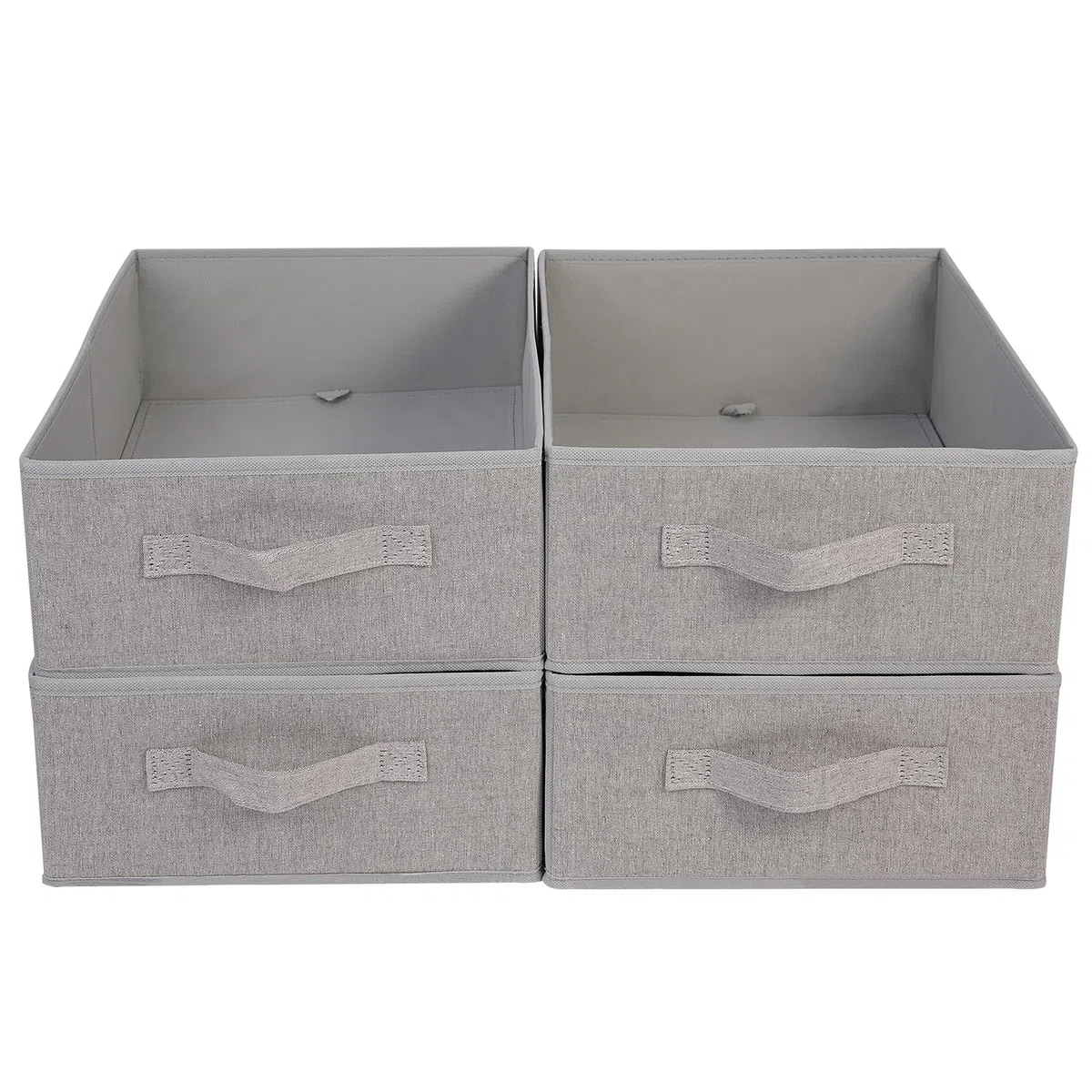 JAKAGO Confezione da 4 organizer per armadio, pieghevoli, per cassetti, 39 x 29 x 14 cm, scatole portaoggetti per vestiti, camicie, pantaloni, asciugamani, giocattoli (grigio)