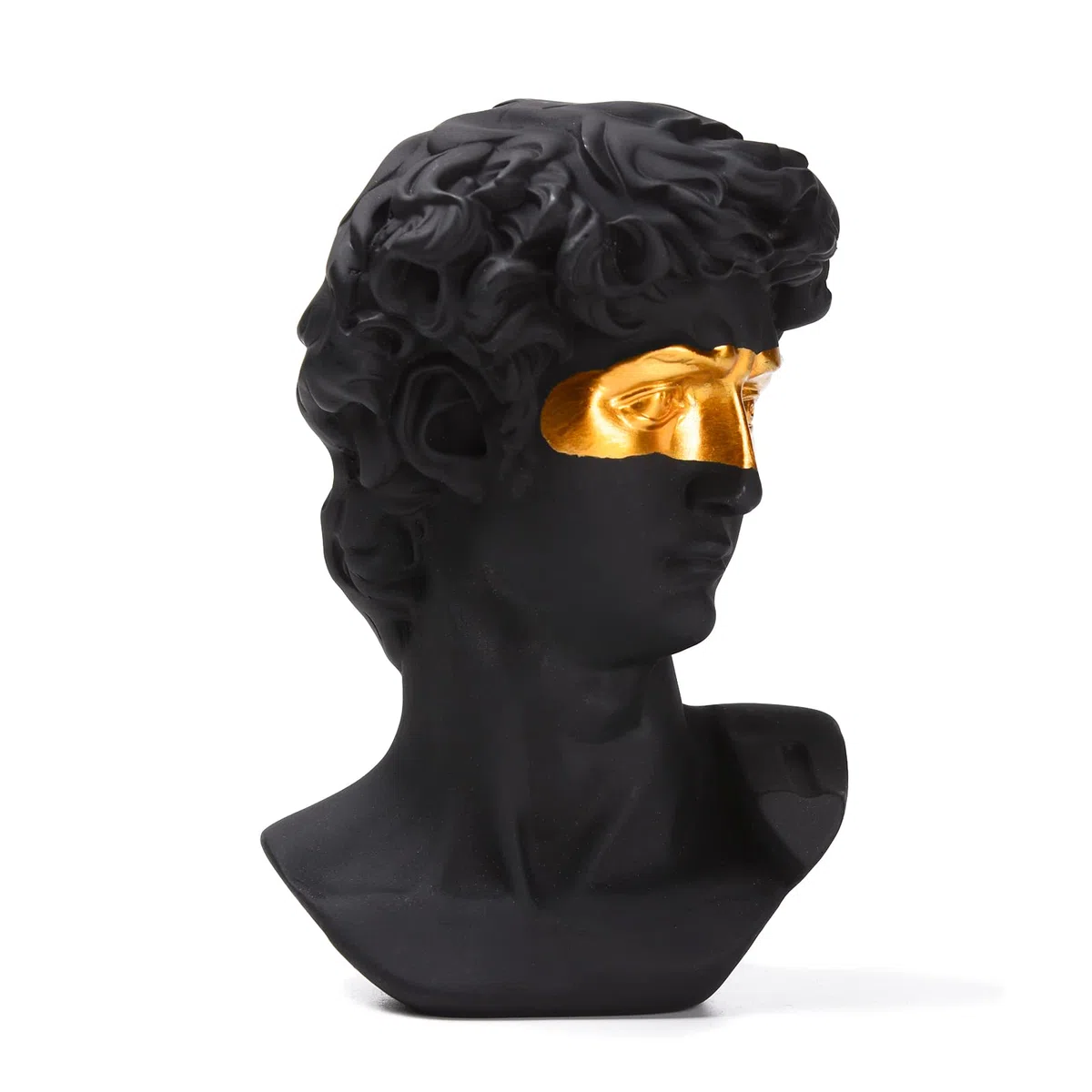 BRABUD Maschera greca David Man Busto Statua Resina Nero Oro Classico Scultura Romana Arte Moderna Casa Ufficio Studio Camera Libreria Decor Regalo da Collezione TQGJBS333