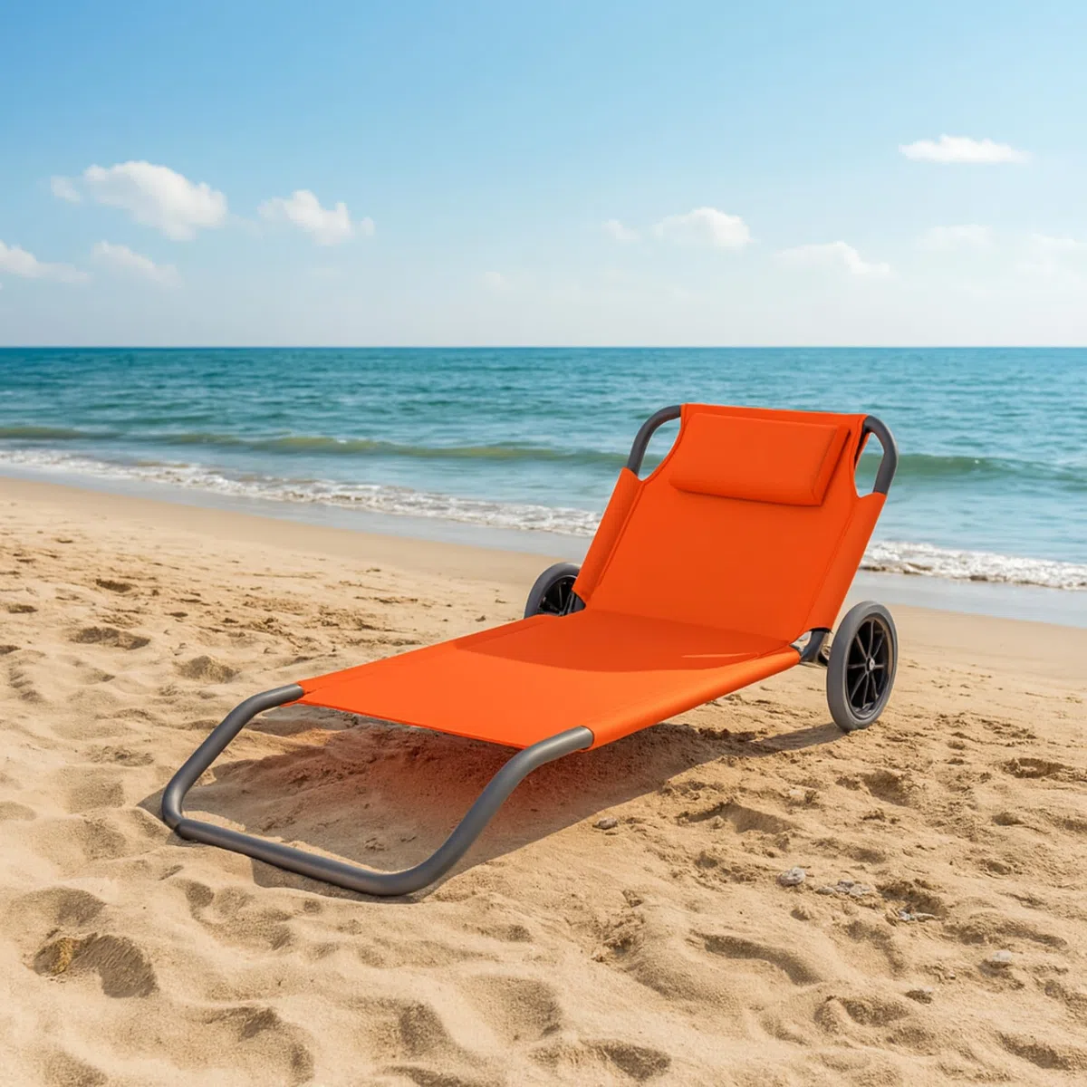 SUNNY STAR ORANGE SPIAGGINA LIONE 145x63x15cm ALLUMINIO