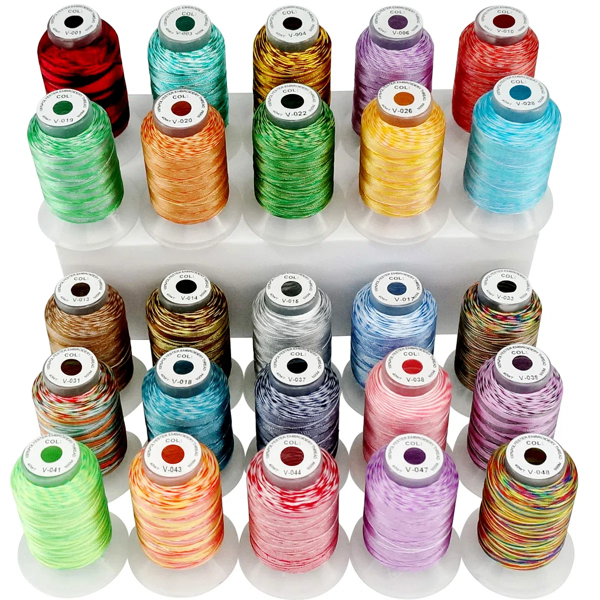 New brothread 25 MultiColori poliestere filo di ricamo macchina 500M(550Y) / bobina Per Brother/Babylock/Janome/Singer/Pfaff ricami e cuciture macchina Colori Assortiti