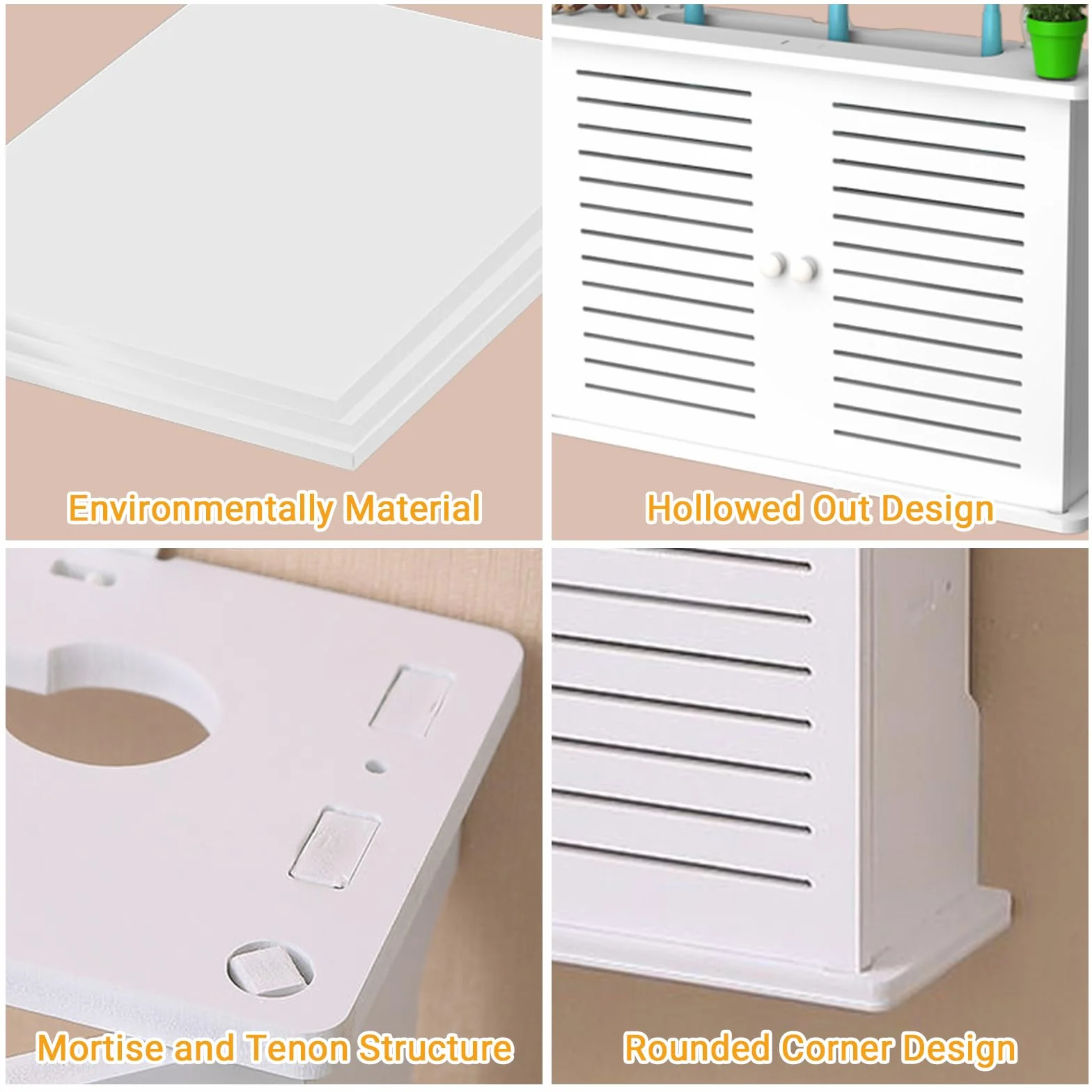 GAESHOW Scatola Portaoggetti per Router WiFi, Scatola Router Wifi Da Parete, Mensola router A Parete, Porta Modem, Organizer per Cavi per la Decorazione Della Casa