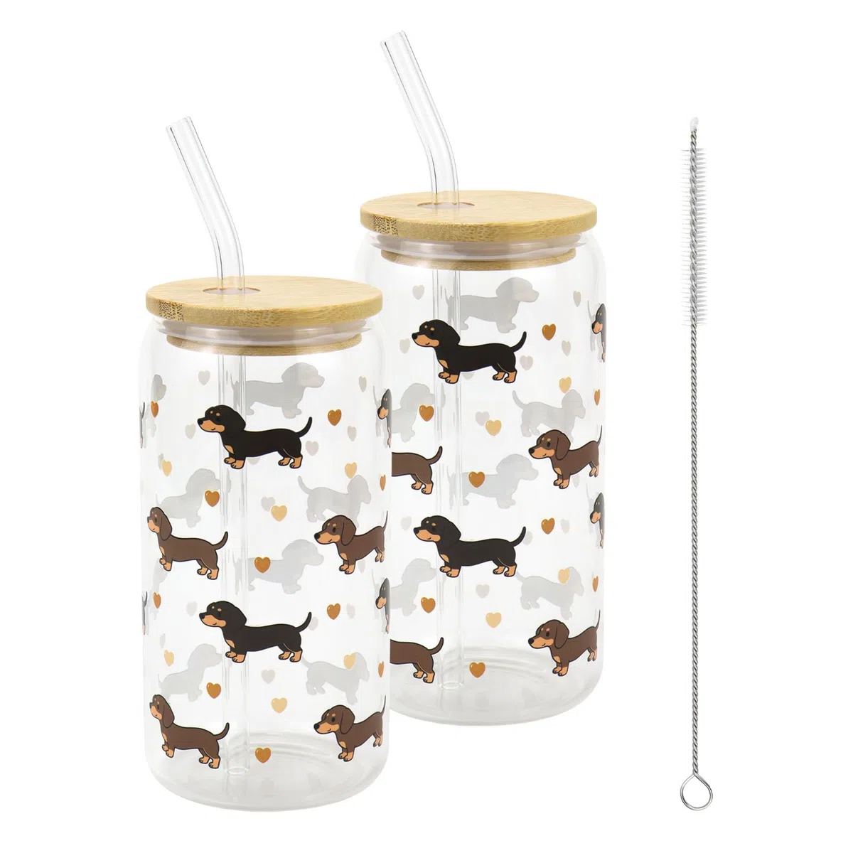 2 bicchieri vetro bassotto con coperchio e cannuccia, 500ml bicchieri acqua cannuccia per matcha, caffè freddo, cocktail, whisky, succhi, birra, bubble tea, frappè e frullati