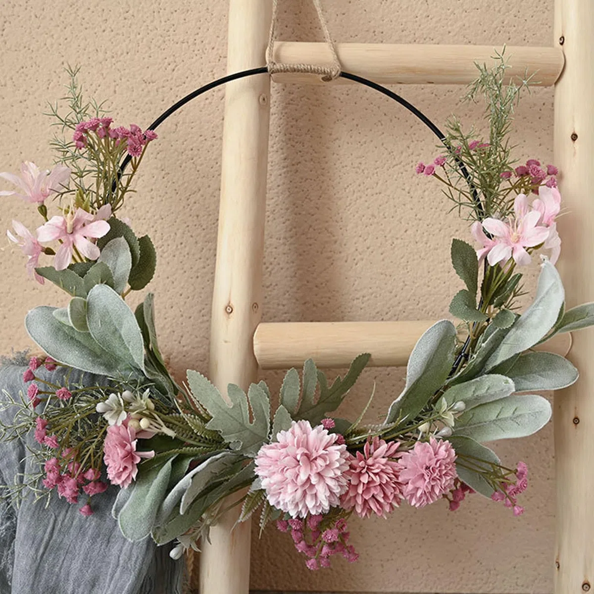 Ghirlanda Pasquale, Primaverile per Porta d'Ingresso, Fiori Artificiali, Decorativa per Pareti, Feste, Finestre, Matrimoni, Interni ed Esterni