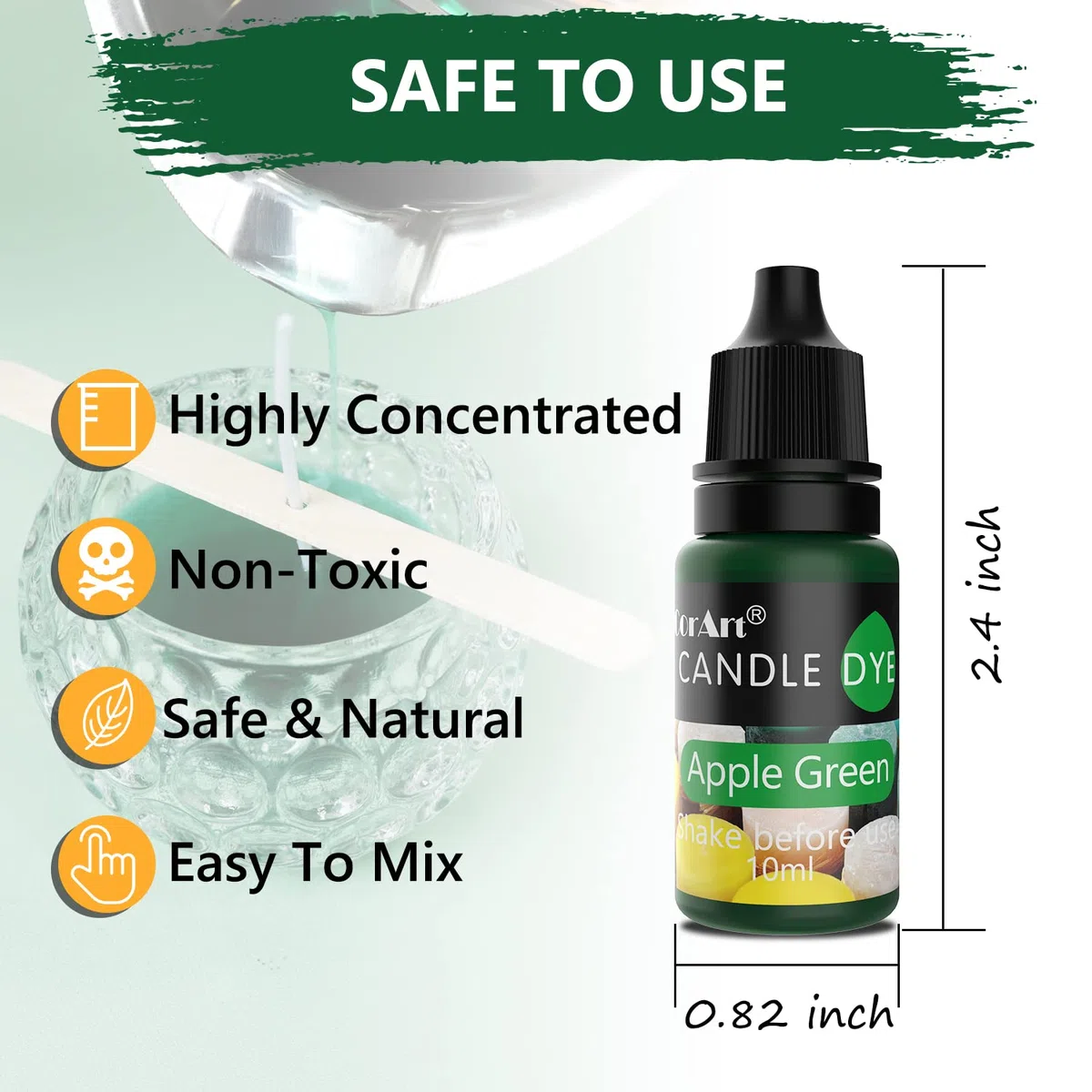 Colorante Liquido Candela - 22 Colori Colorante Cera Gomito a base di olio per la Fabbricazione di Candele, Kit Pigmento Candela Concentrata per Cera di soia, Cera d'api, Cera Gel