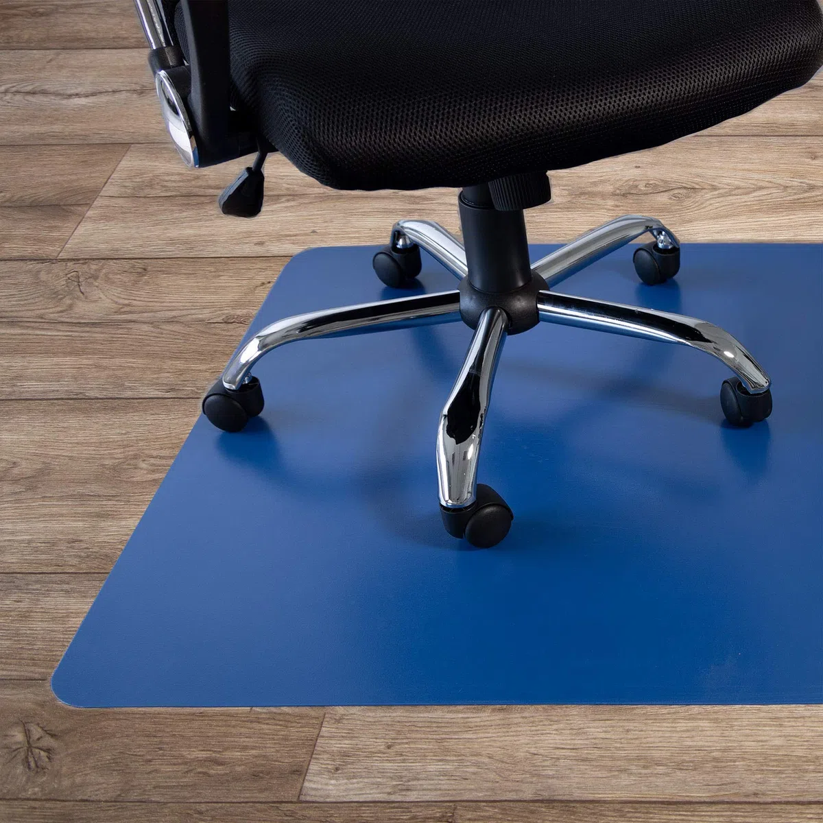 Floordirekt - Tappetino protettivo per pavimenti duri, in polipropilene, base per sedia da ufficio, colorato, 3 misure (75 x 120 cm, blu)