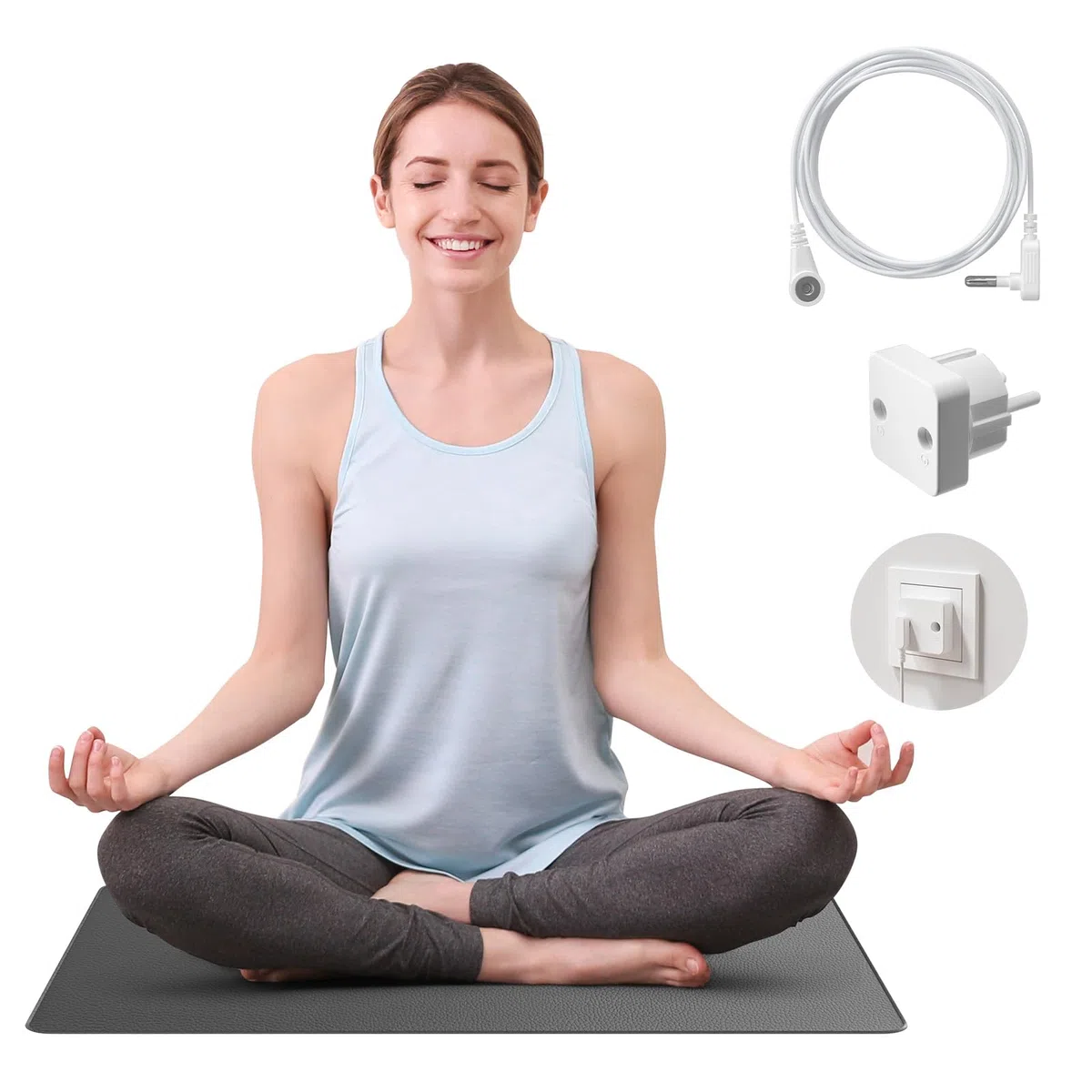 Grounding Mat, Mowend Tappetino di Messa a Terra 40 x 60 cm, ideale per piede, sonno, energia, sollievo dal dolore, infiammazioni, equilibrio e benessere – per una sensazione di messa a terra. Con