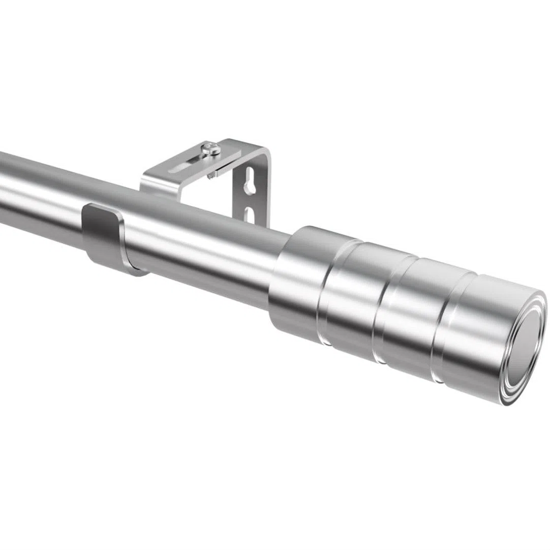 Aste per Tende Argento Asta per Tende Estensibile Set di Aste per Tende con Staffe per Soggiorno, Camera da Letto o Cucina (84-185cm, Argento)