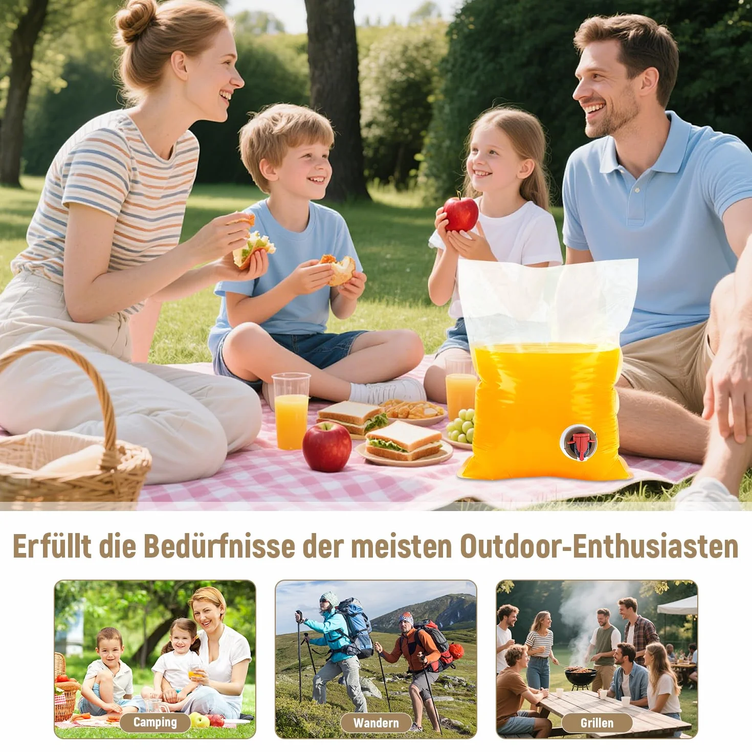 Sacchetti di bag-in-box Set di 10 Bag in Box Vuoto Riutilizzabili e Ricaricabili per Bevande Dispenser per Picnic Campeggio Escursionismo (5L)