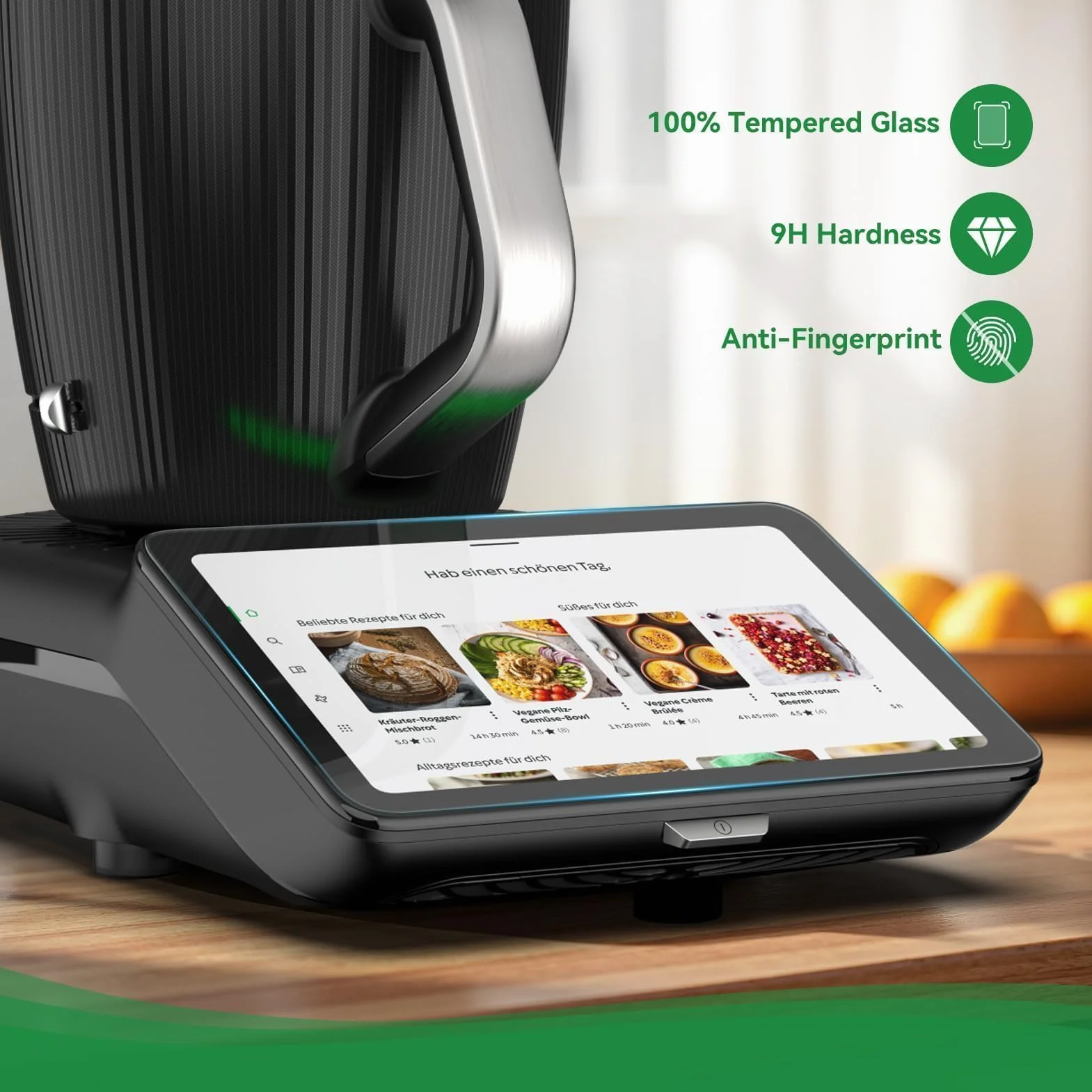 2 Pezzi Pellicola Prottetiva per Vorwerk Bimby TM7, Vetro Temperato 9H, Ultra Trasparente Pellicole Protettiva per Display TM7, Anti-Graffio, Anti-Impronta, Kit di Installazione Facile Incluso