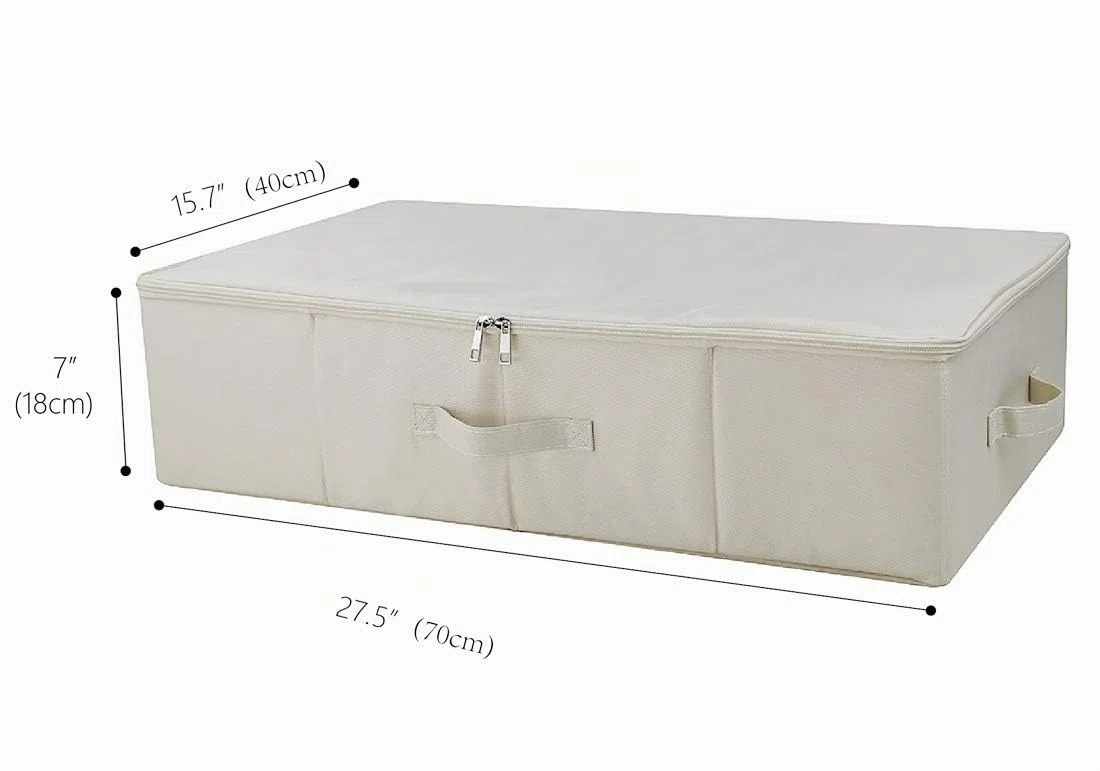 iwill CREATE PRO Pieghevole con Coperchio sotto la Scatola di immagazzinaggio del Letto, Bordo Inferiore Amovibile, pattumiere sottobase AntiGraffio, Beige