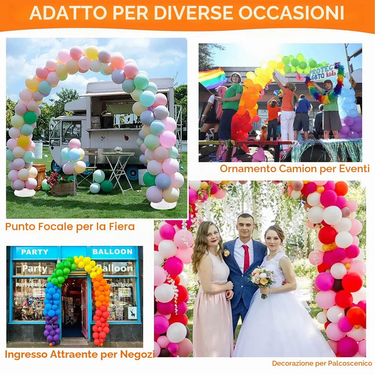 Kit regolabile per arco di palloncini, 3,1 m, riutilizzabile, con 2 basi riempibili con acqua e 50 clip per palloncini e asta in fibra pieghevole, per matrimoni, lauree, compleanni, decorazioni