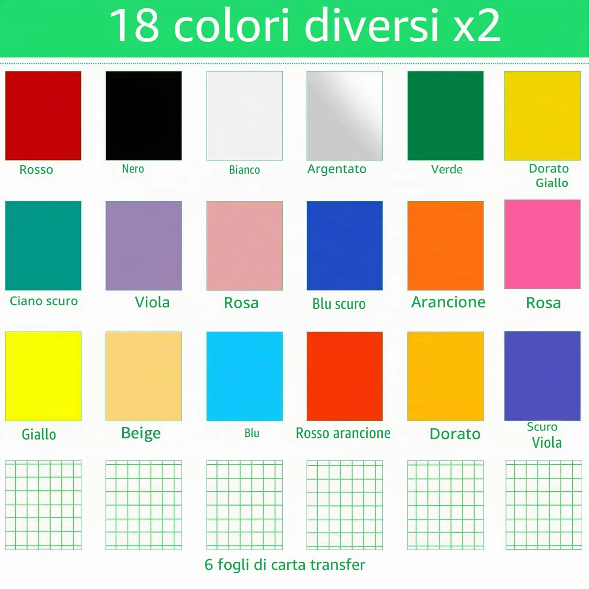 Smart Vinyl Permanent per Cricut Joy, Vinile Permanente 36 Vinil Adesivo e 6 Carte di Trasferimento, Vini-le Adesivo Permanente30,5x 14cm Pellicola per Plotter in Vinil per Tazze Fai da te