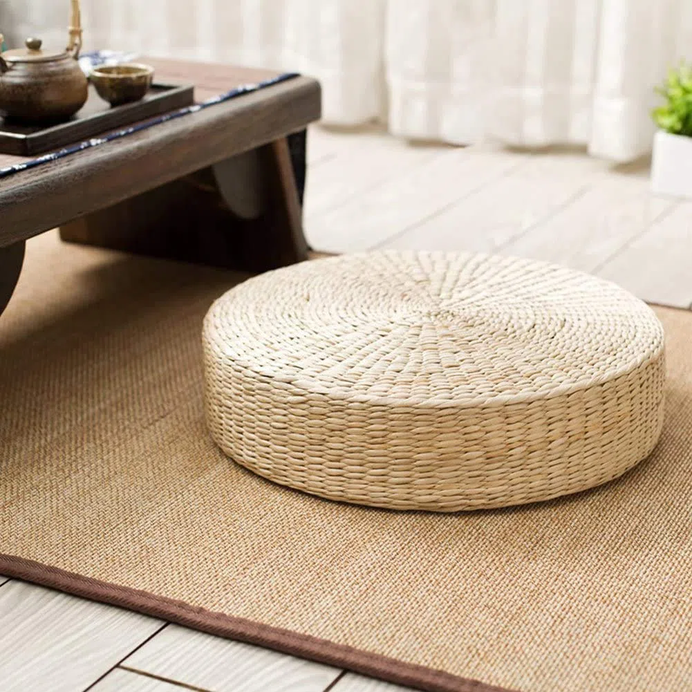 Cuscino tatami tessuto in paglia per sedia, tappeto erboso, tappetino da yoga, zen, fatto a mano, per giardino, sala da pranzo, soggiorno, decorazione per la casa