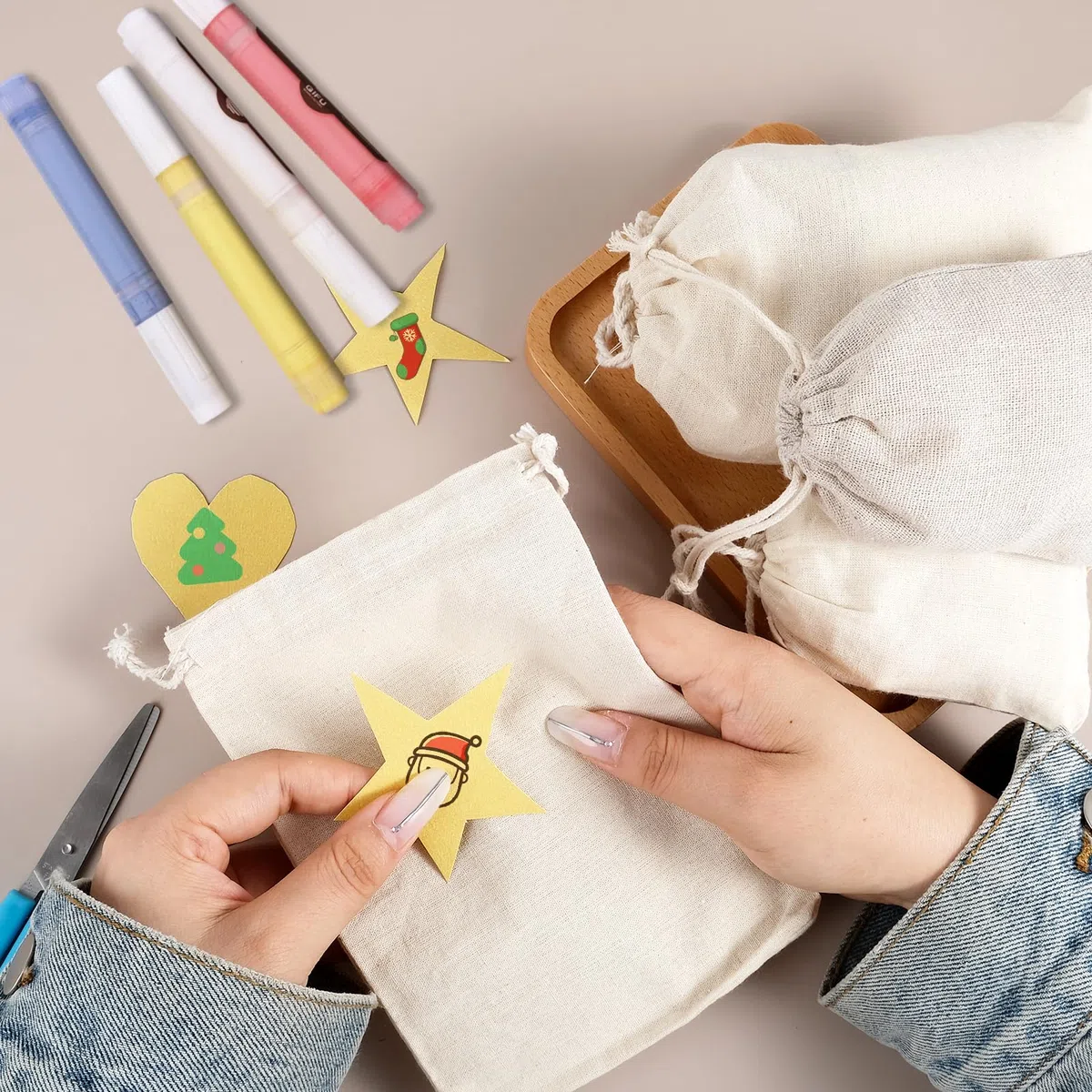 Ruby 50pcs Sacchettini Juta e Cotone - 10 X 15cm Sacchettini Stoffa,Sacchetti Regalo Tessuto Sacchetto Regalo in Juta RI.Utilizzabile Sacchettini Bomboniere Matrimonio