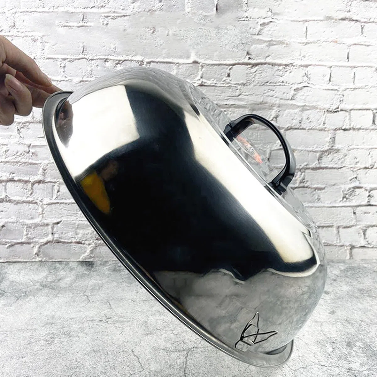 Coperchio Wok in Acciaio Inossidabile, Padella Circolare per Cucina (40 cm)