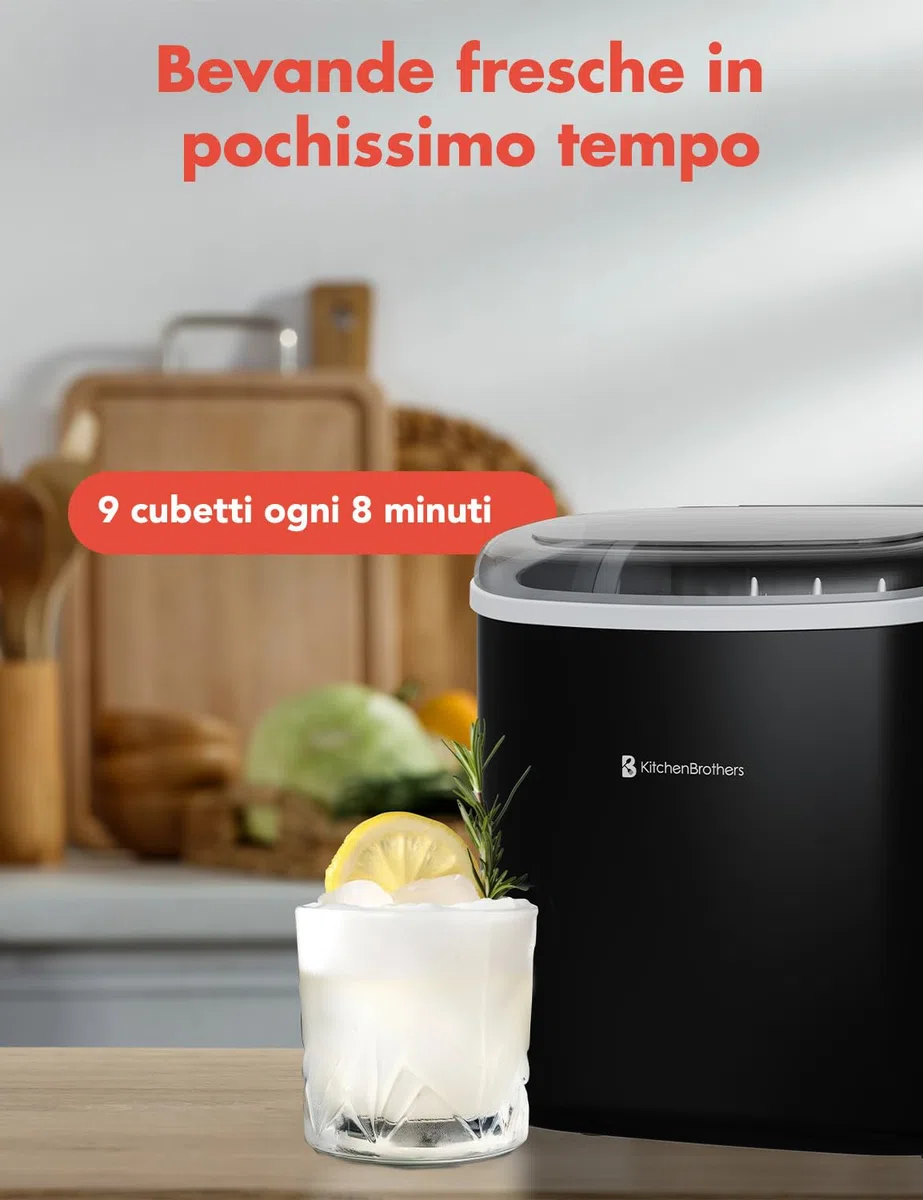 KitchenBrothers Macchina per il ghiaccio professionale – Macchina per il ghiaccio tritata – Macchine per il ghiaccio – Macchina per il ghiaccio – Portatile con manico – con paletta per ghiaccio – 1,2