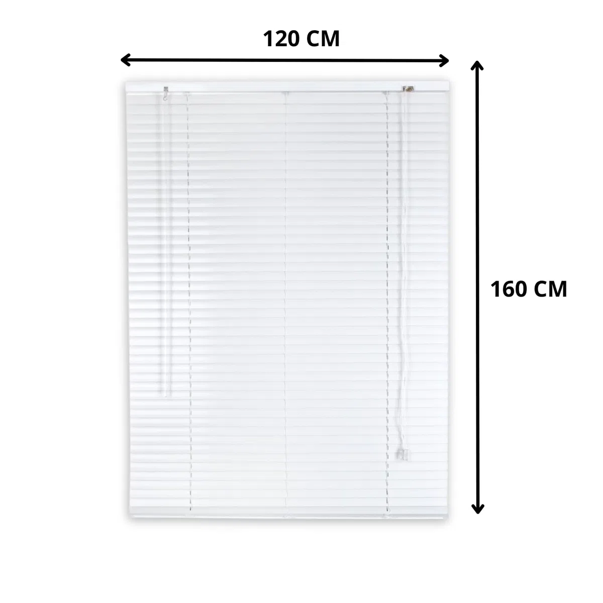 Veneziana Bianca PVC Dimensioni 120 x 160 cm Lamelle Regolabili Privacy Protezione Solare Casa Ufficio