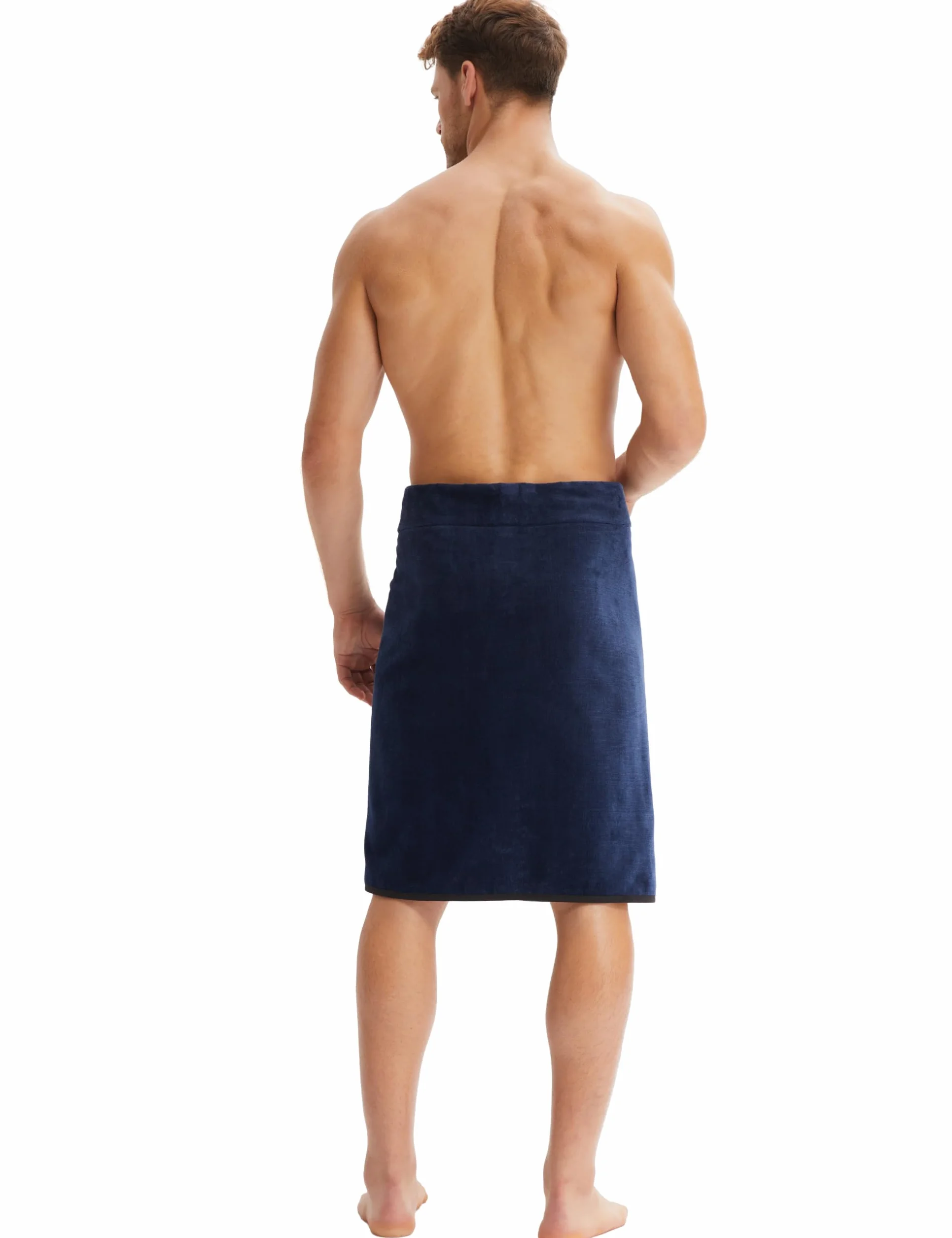 Morgenstern Asciugamano Da Bagno Telo Bagno Uomo 100% Cotone Tasca 60x146 cm Blu