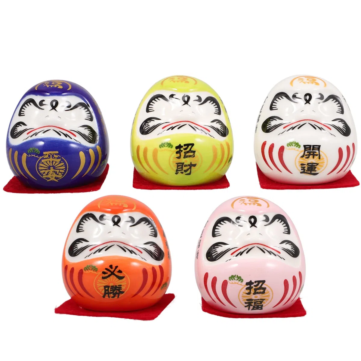 Zerodeko 1 Set Del Dharma in Ceramica Bambola Daruma Giapponese Statua Giapponese Di Daruma Bambola Di Porcellana Daruma Di Porcellana Mini Bambola Daruma Statuina Daruma Zen Daruma