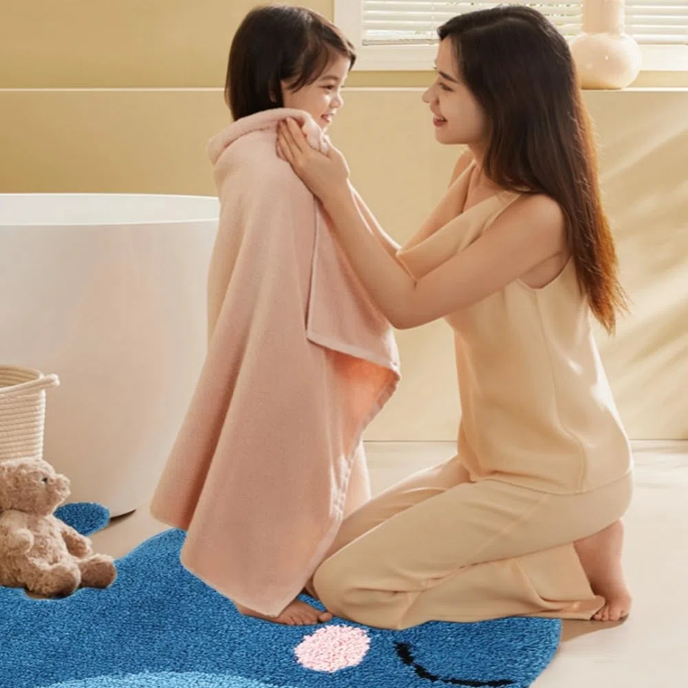 Tappeti da bagno per bambini IcosaMro Tappeti da bagno in microfibra per balene blu carino, 63cm x 47cm
