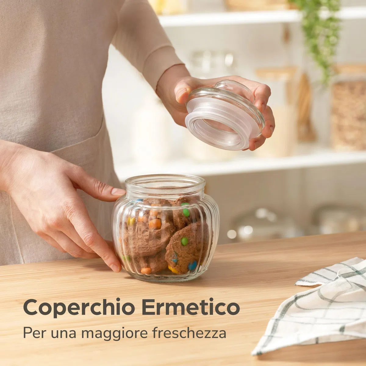 Star-Line -Set di barattoli in vetro a chiusura ermetica, capacità: 500 ml, contenitore per caramelle, ingredienti, spezie, 6 pezzi