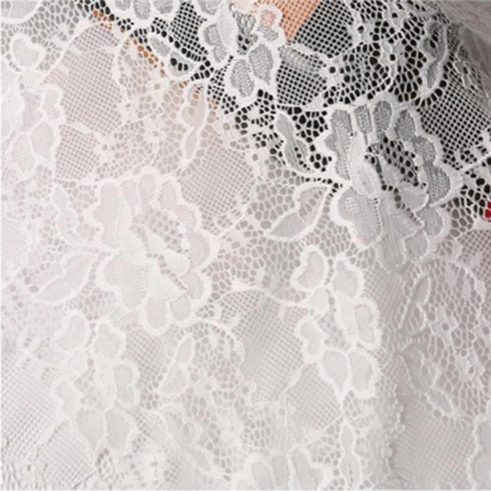 Tessuto di pizzo, 2 m x 150 cm, al metro, in pizzo nero, motivo floreale, per cucire, tessuto elasticizzato in tulle, per matrimoni, fai da te, tovaglia
