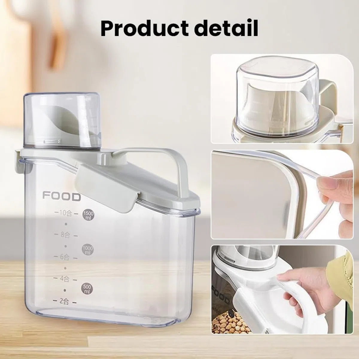 Contenitori per cereali | Contenitore per cereali secchi con coperchio ermetico | Dispenser di cereali da cucina multifunzione per fagioli verdi, riso
